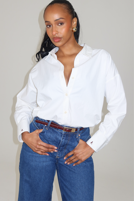 (COMING SOON) Sexy, Versatile, Romantic - ‘SCARLETT’ Oxford Button Up Shirt | Off-White